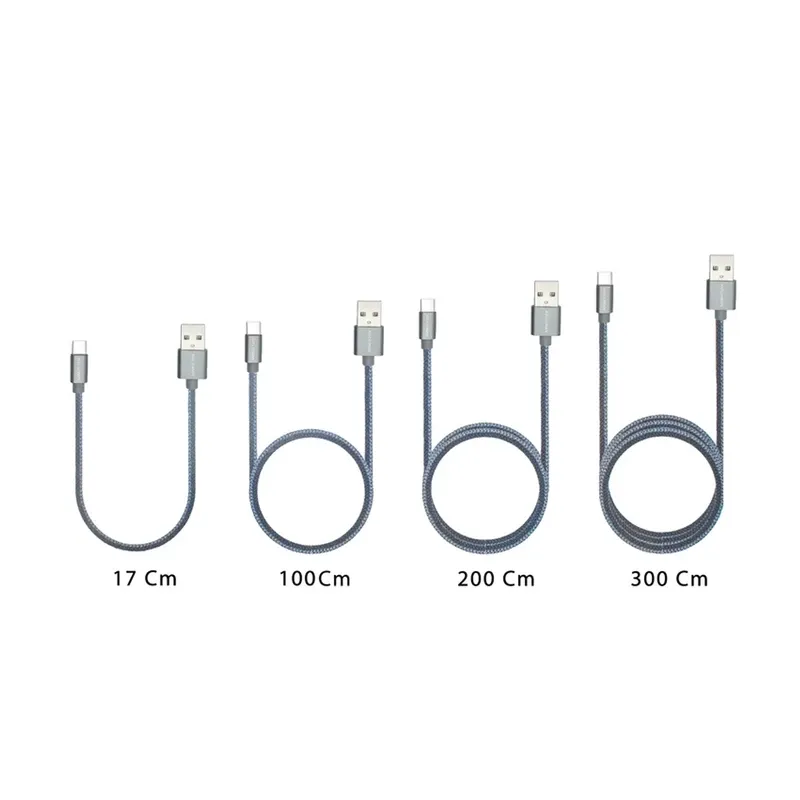 کابل تبدیل USB به USB-C کلومن مدل kd-P19 مجموعه 4 عددی خاکستری کابل تبدیل USB به USB-C کلومن مدل kd-P19 مجموعه 4 عددی خاکستری